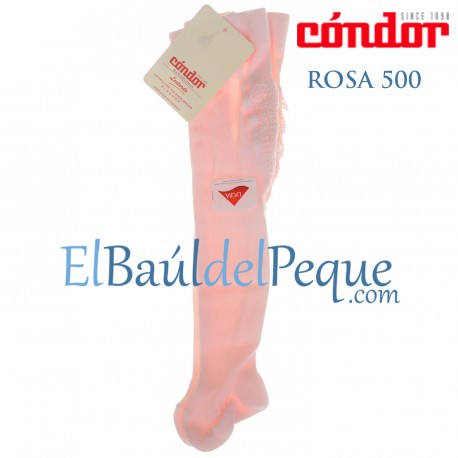 Leotardo Bebé Rosa 500 con Puntilla en el Culete