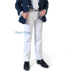 VARONES Pantalón Blanco Niño Sarga 2
