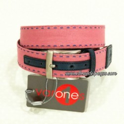 VARONES Cinturón Niño Lino Picado Rosa y Marino