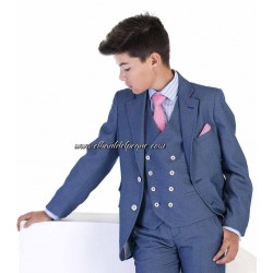 Camisa Niño Celeste Rayas Rosas de Varones One 2