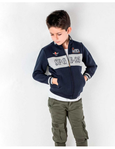 Sudadera Abierta Patrulla Águila Spagnolo Gris y Azul Sudadera Abierta Patrulla Águila Spagnolo Gris y Azul