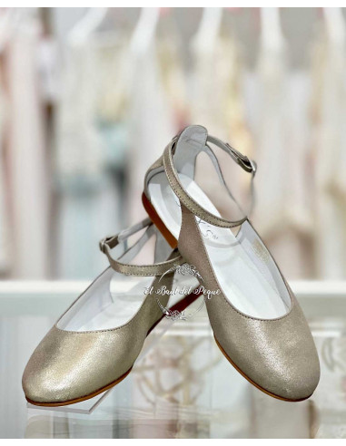 Zapato Niña Ceremonia Polveroso Oro Gux´s Shoes