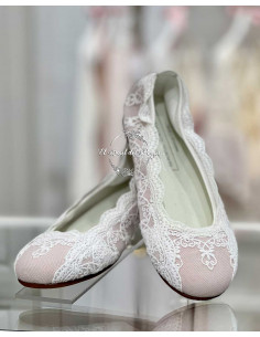 Manoletina Ceremonia María Catalán Rosa con Encaje