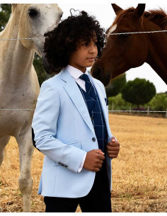 Americana Niño Celeste con Codera de Varones 2