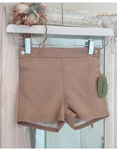Pantalón Corto Niño Ceremonia Rosa Palo Julietas