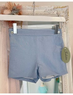 Pantalón Lino Corto Niño Ceremonia Celeste Julietas
