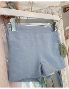 Pantalón Lino Corto Niño Ceremonia Celeste Julietas 2