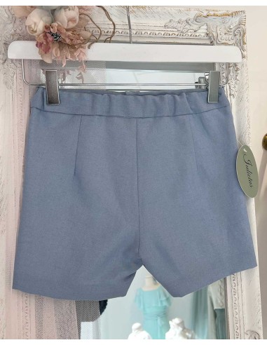 Pantalón Lino Corto Niño Ceremonia Celeste Julietas