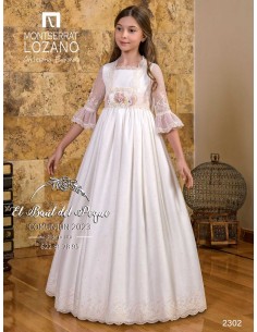 Vestido Comunión Tul Bordado Montserrat Lozano 2023