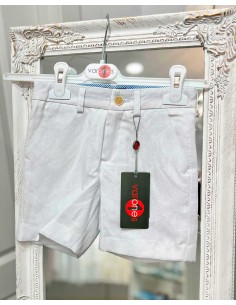 Bermuda Niño Blanca de Lino de Varones