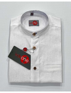 Camisa Niño Lino Cuello Mao Varones Moda Infantil