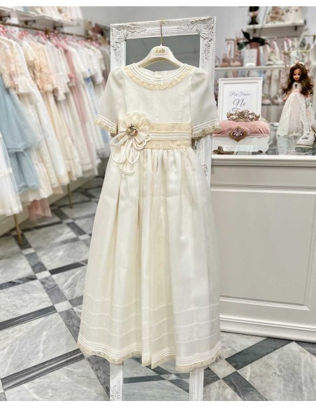 Vestido Comunión Marla Crudo con Camel