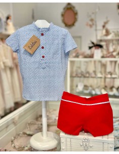 Conjunto Niño Rojo y Celeste Colección Duckling de Lolittos