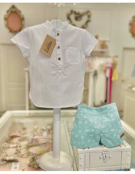 Conjunto Niño Verde Agua Colección Snorkel de Lolittos