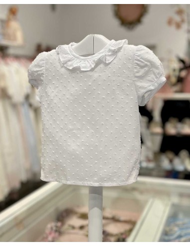 Camisa Bebé Unisex Plumeti Blanca Verano 2023