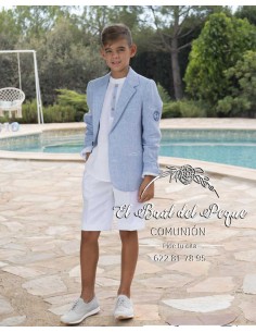 Traje Comunión y Ceremonia Amalio Rubio de Chaqueta Celeste 2