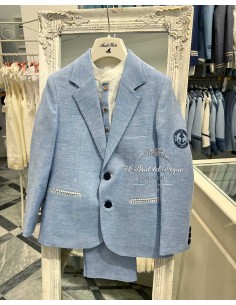 Traje Comunión y Ceremonia Amalio Rubio de Chaqueta Celeste