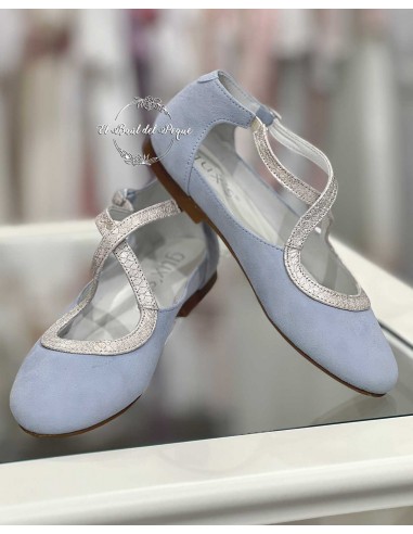 Zapato Comunión Ceremonia Gux´s Shoes Celeste Cruzado