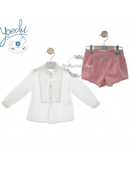 Conjunto Bebé Niño Blanco y Rosa Yoedu Familia Brisa
