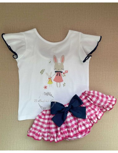 Conjunto Camiseta y Braguita Mon Petit Bonbon Conejo