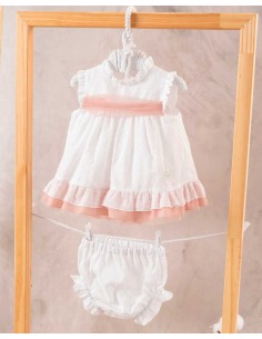 Jesusito 3 Piezas Ceremonia Plumeti Blanco y Rosa Basmartí