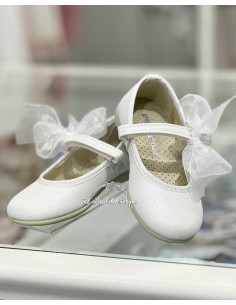 Zapato Niña Mercedita Ceremonia Perla Blanco