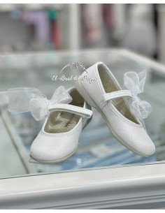 Zapato Niña Mercedita Ceremonia Perla Blanco 2