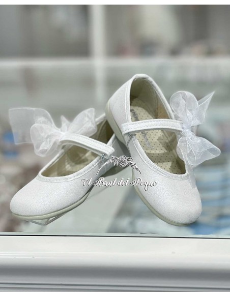 Zapato Niña Mercedita Ceremonia Perla Blanco