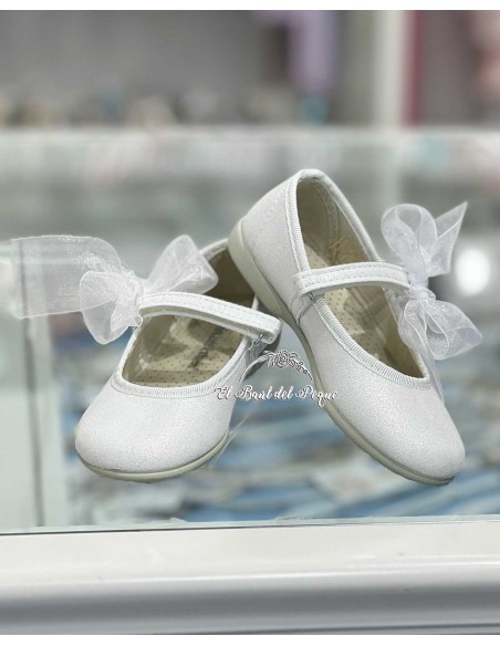 Zapato Niña Mercedita Ceremonia Perla Blanco