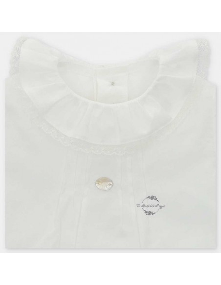 Blusa Tela Bebé Unisex 100% Algodón Martín Aranda Crudo Pinza