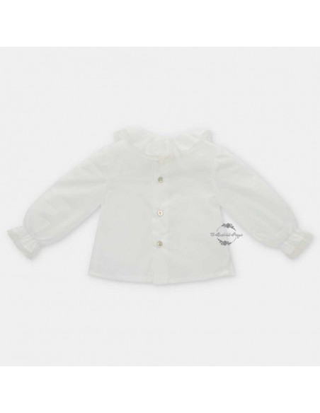 Blusa Tela Bebé Unisex 100% Algodón Martín Aranda Crudo Pinza