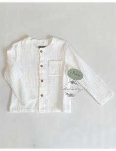 Camisa Niño Ceremonia Bambula Blanca Julietas 2