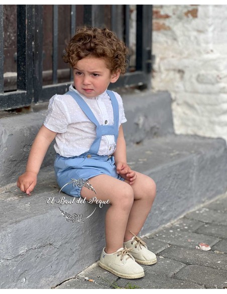 Bombacho con Tirantes Niño Bebé Ceremonia Azul Celeste Julietas