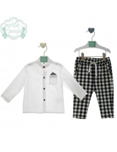 Conjunto Bebé Niño Pantalón Largo Marta y Paula Familia Bombay