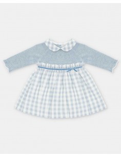 Vestido Bebé Niña Vichy Azul Celeste Martín Aranda Moda Bebes