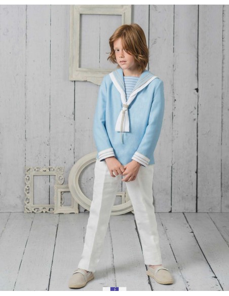 Marinero Comunión Niño Mar-fe Celeste y Blanco