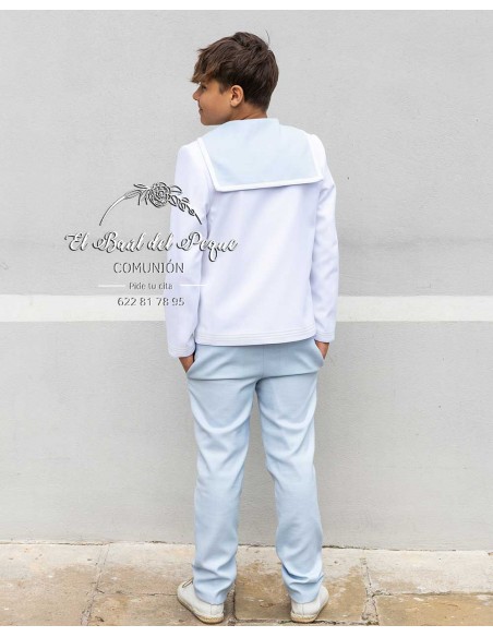 Traje Marinero Comunión Niño Barcarola Blanco Celeste