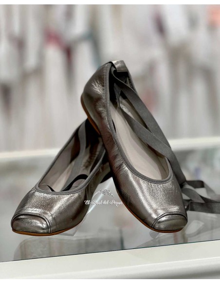 Bailarina Comunión Ceremonia Gris Plomo Gux´s Shoes