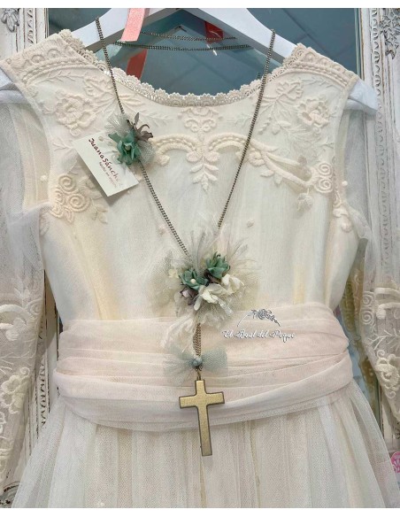 Rosario Niña Comunión Verde Agua Juana Sánchez