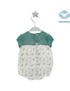 Pelele Niño Bebé Micolino Familia Jade Verde Empolvado 2