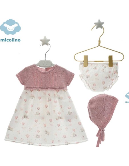 Batón y Capota Bebé Niña Micolino Familia Dennise Rosa