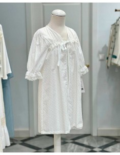 Camisón y Bata Plumeti Crudo Niña Comunión de Rapife 2