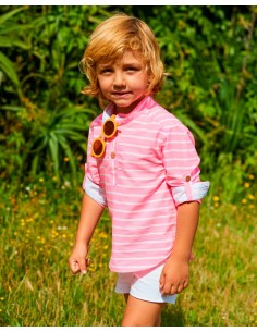 Bombacho y Camisa Rayas Neón La Martinica Moda Infantil