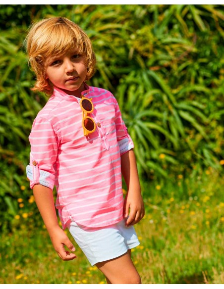 Bombacho y Camisa Rayas Neón La Martinica Moda Infantil