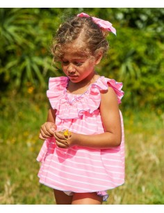 Jesusito Volante Rayas Braga Tela Niña Neón La Martinica