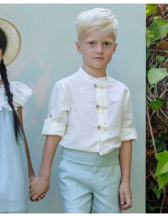 Camisa Polera Niño Crudo Cuerdas Ceremonia Basmartí