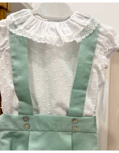 Conjunto Bebé Niño Julietas Lino Verde Tizzas