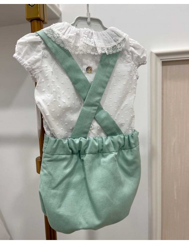 Conjunto Bebé Niño Julietas Lino Verde Tizzas