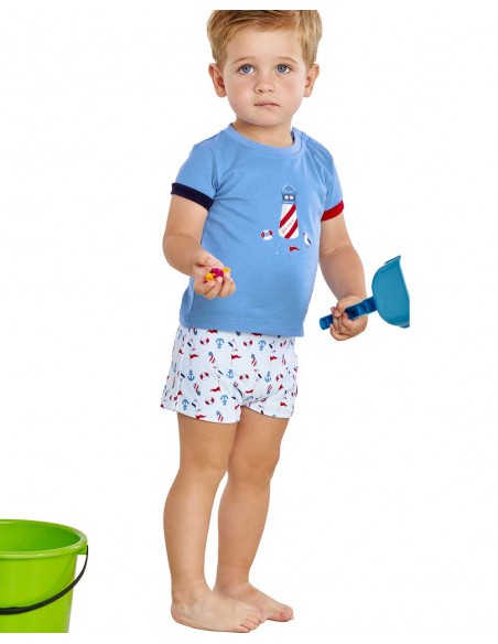 Niño Bebé Camiseta Bañador Bóxer Spagnolo Faro