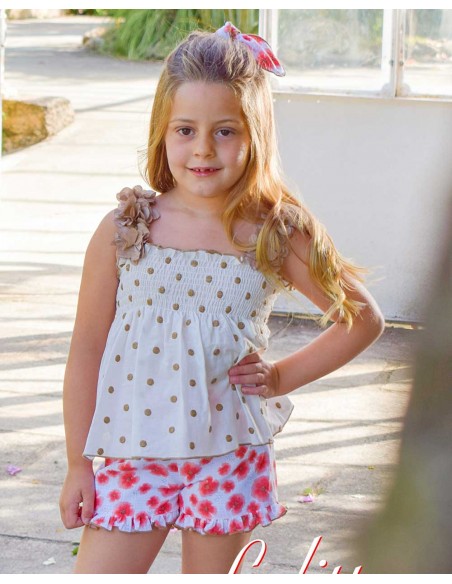 Blusón y Short Estampado Niña Poppy Lolittos Infantil